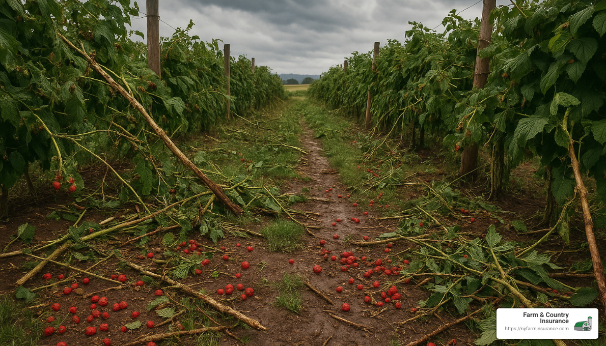 e9bb3431e58e117939700bd9d05a860a043f7401 Raspberry Insurance: Sweet Coverage for Your Farm Explore Raspberries Farm Insurance to protect your crops from risks. Learn about policies, USDA updates, and expert farmer advice. damaged raspberry crops from wildlife and weather - Raspberries Farm Insurance