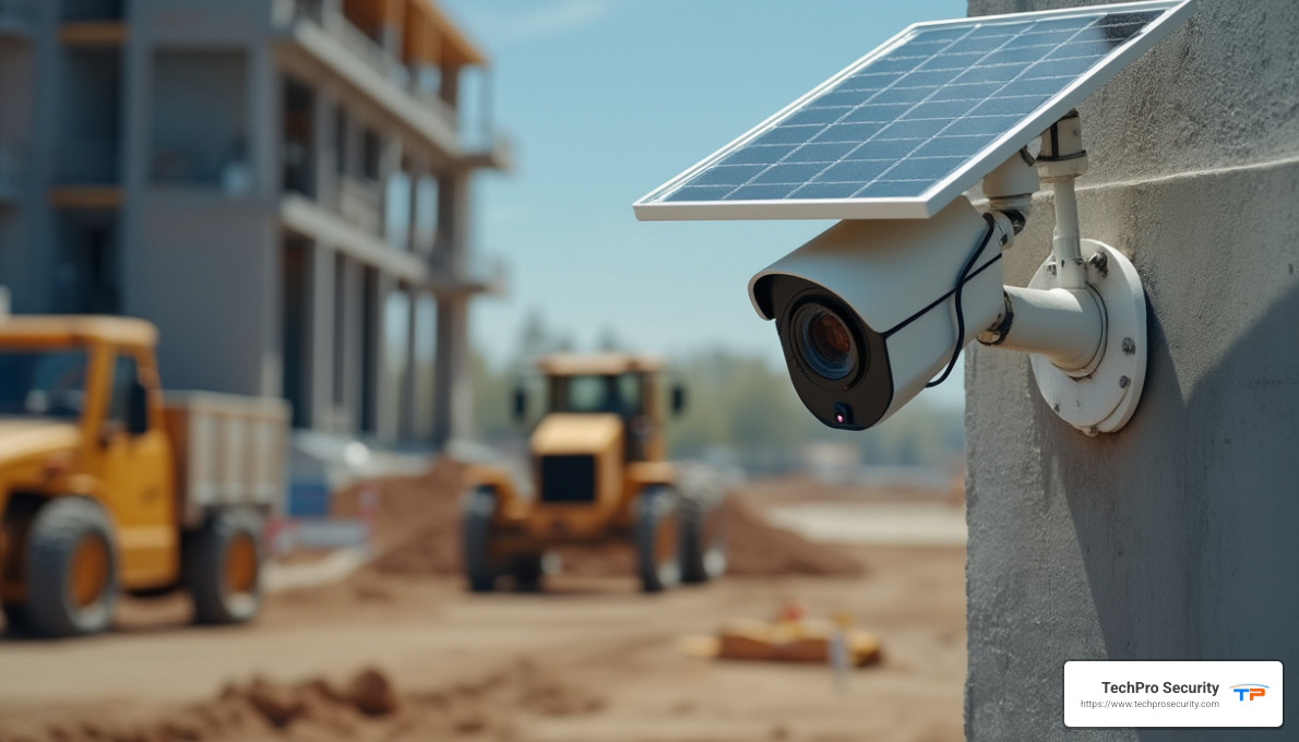 solar-powered CCTV camera - construction site cctv security systems