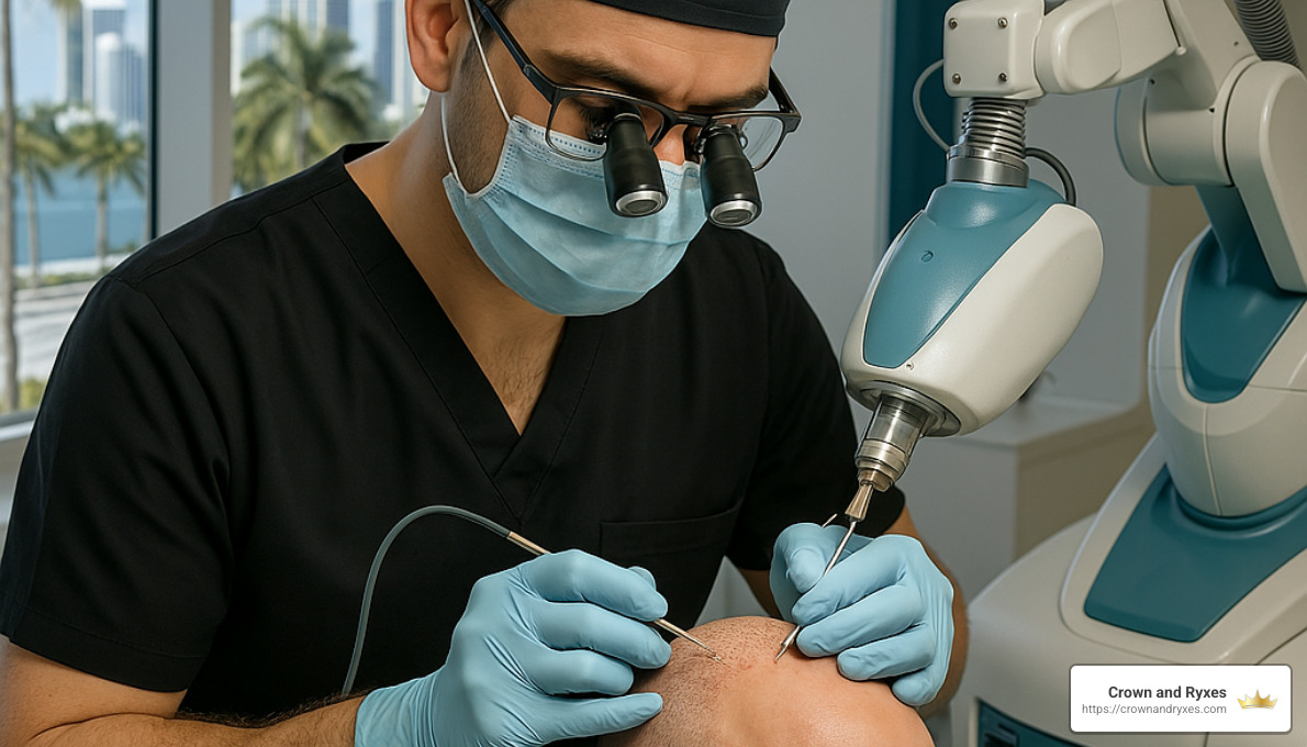 FUE hair restoration procedure being performed - hair restoration miami fl