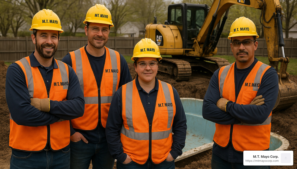 M.T. Mayo Corp professional team - fibreglass pool removal cost