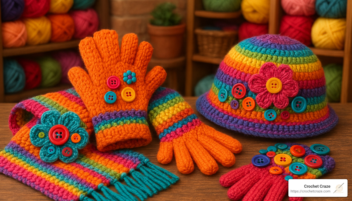 personalized crochet projects with different colors and embellishments - crochet crafts for beginners