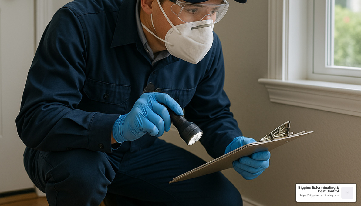 Professional exterminator inspecting a North Reading home - Exterminator North Reading MA