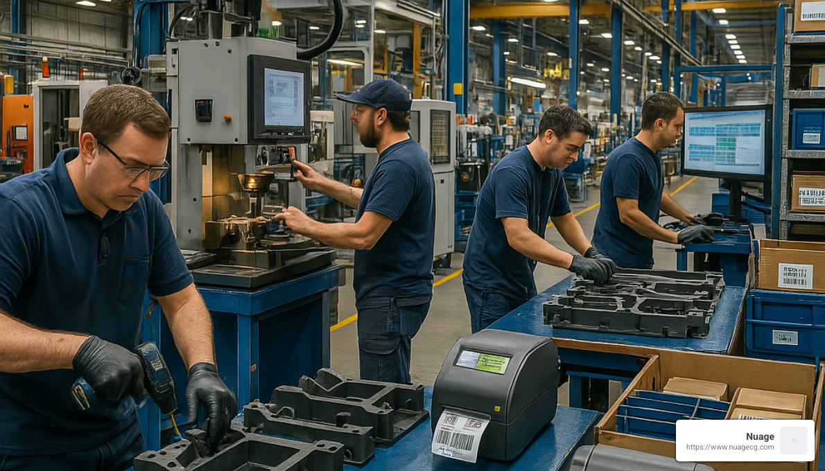 Discrete manufacturing operation showing assembly processes and component tracking - NetSuite ERP for manufacturing