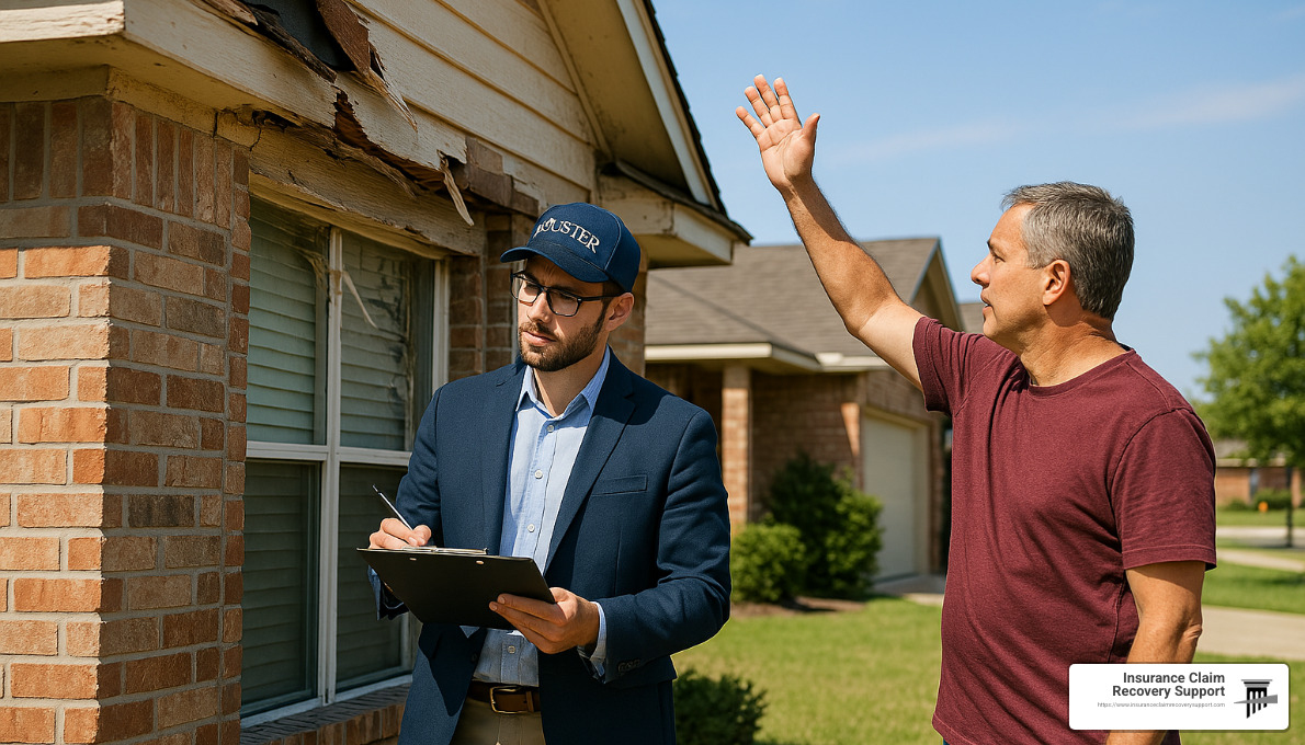 Austin's Finest: A List of Top Public Adjusters 2 public adjuster reviewing property damage with client in Austin - public adjusters Austin Texas