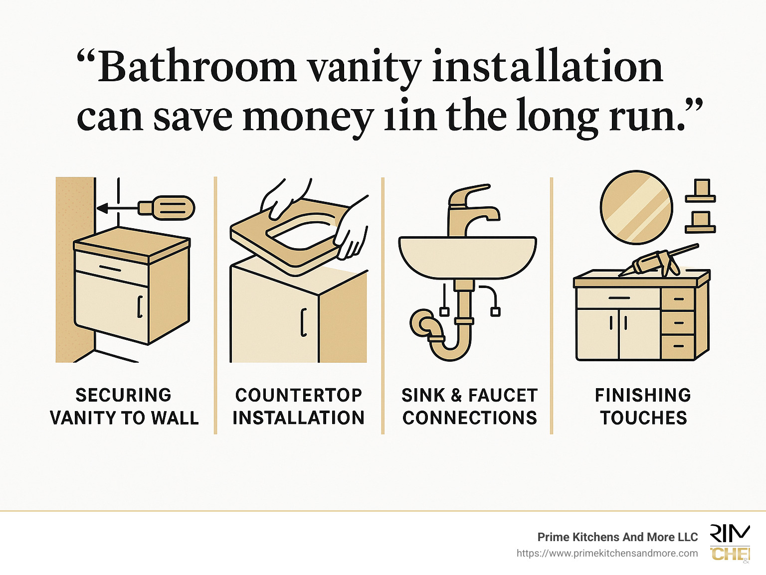 Quote about bathroom vanity installation savings - Bathroom vanity installation Orlando infographic 