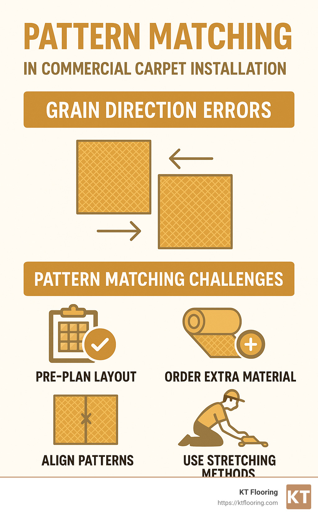 pattern matching in commercial carpet installation - install carpet infographic 