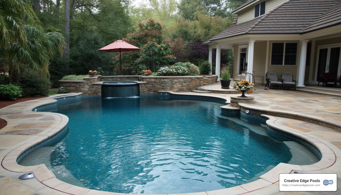 beautiful finished gunite pool project - cost of installing a gunite pool