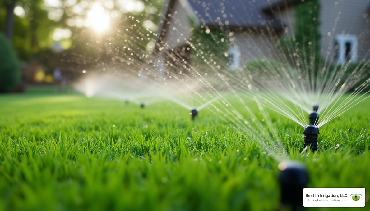 completed lawn sprinkler system installation - lawn sprinkler systems installation