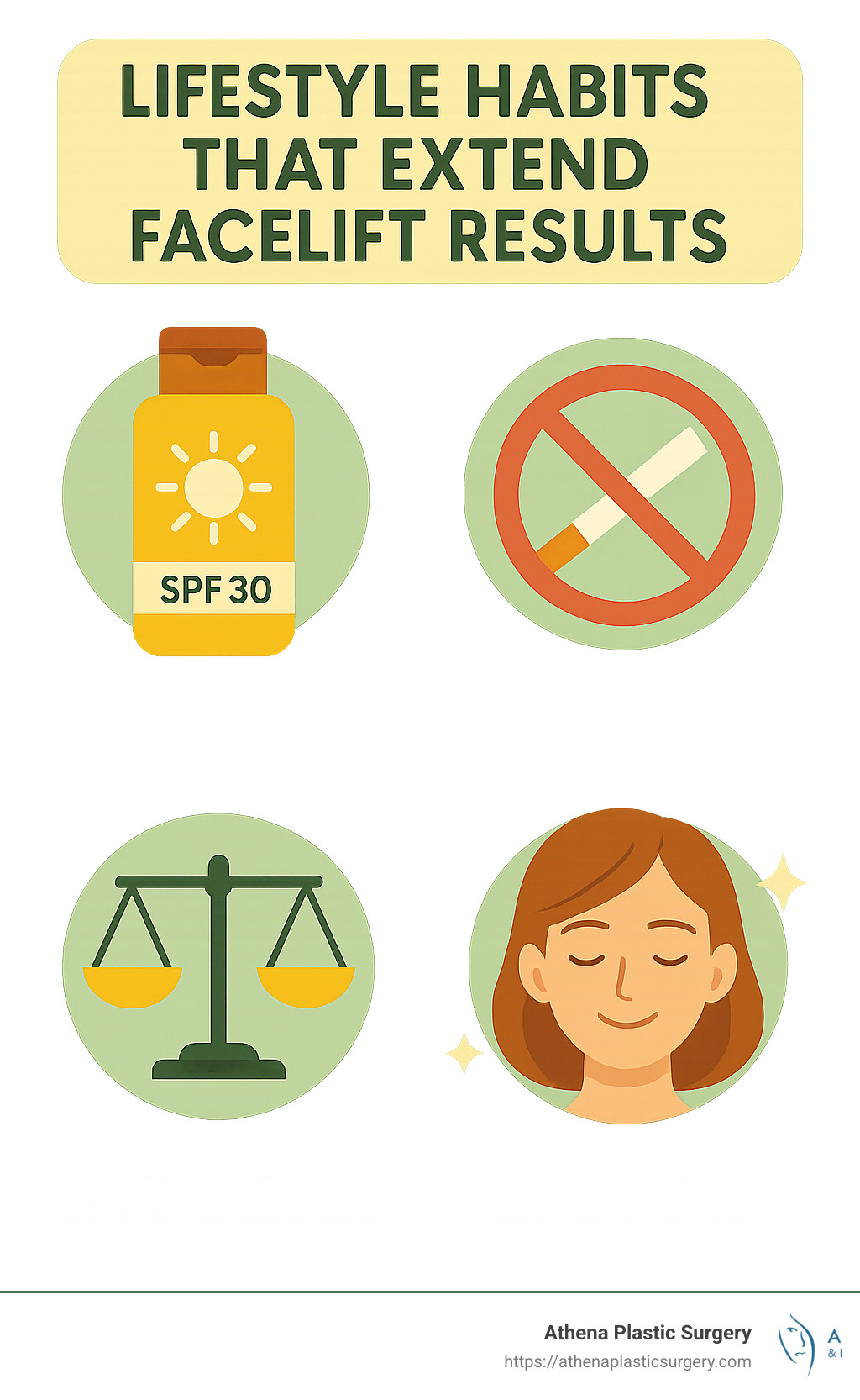 lifestyle habits that extend facelift results - how long does a facelift last infographic 