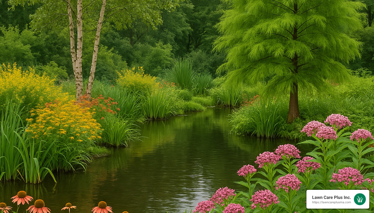 Water loving plants in garden - garden land drainage solutions