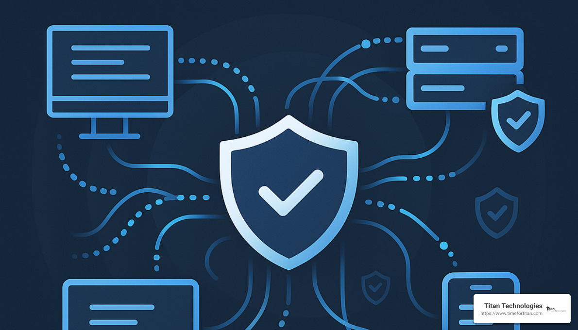 DLP concept showing monitoring of data movement across endpoints - data security protection services