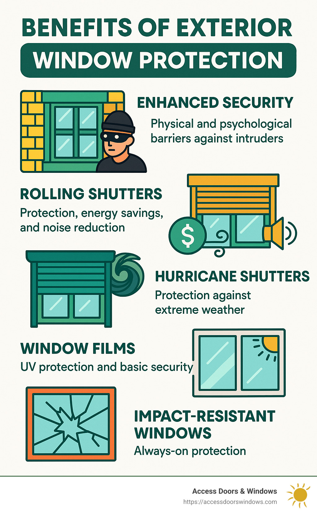 Benefits of exterior window protection - exterior window protection infographic 