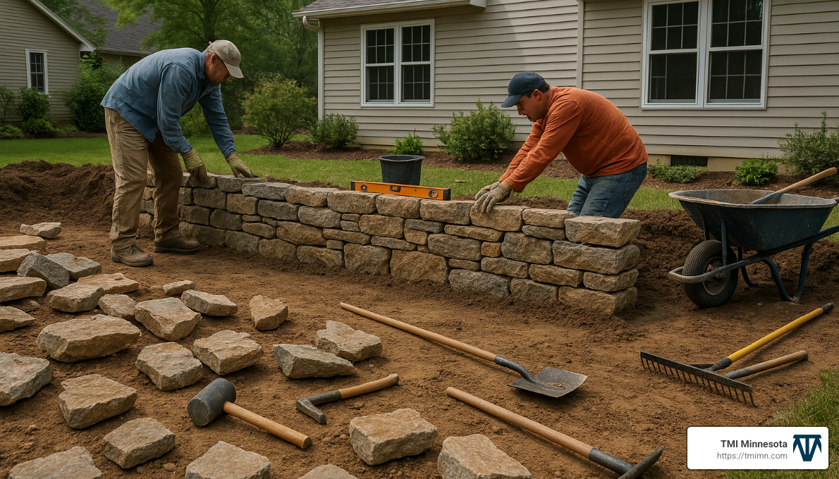 hardscape installation in progress - Landscape renovation services