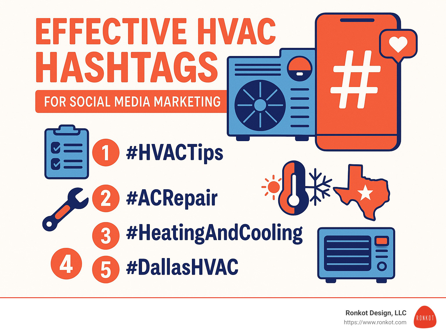 List of effective HVAC hashtags - HVAC social media marketing infographic List of effective HVAC hashtags - HVAC social media marketing infographic