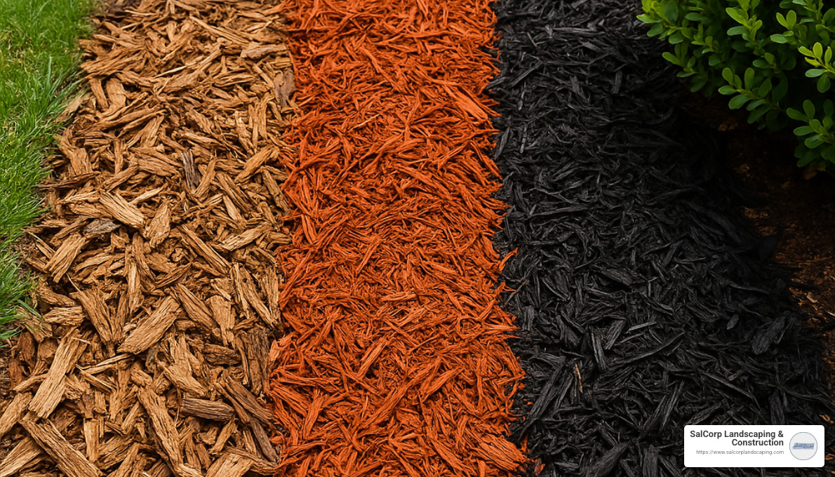 different types of mulch displayed side by side - mulch delivery