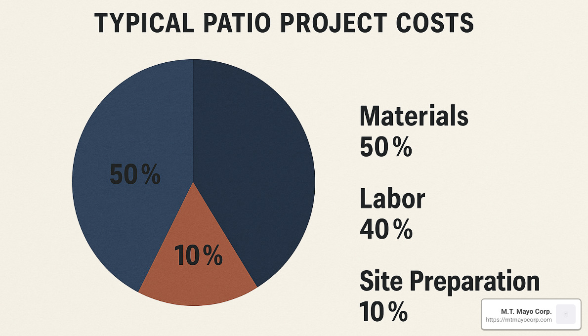 Detailed breakdown of typical patio project costs showing materials, labor, and site preparation - Patio Installer