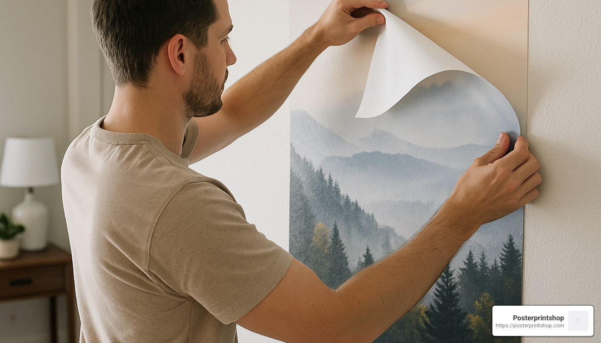 peel and stick vinyl photo print application - vinyl photo print