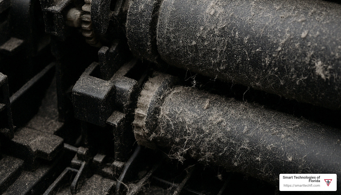 dust accumulation in printer - laser printer maintenance checklist