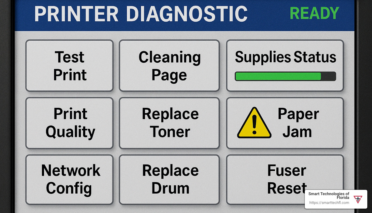 printer diagnostic screen - laser printer maintenance checklist