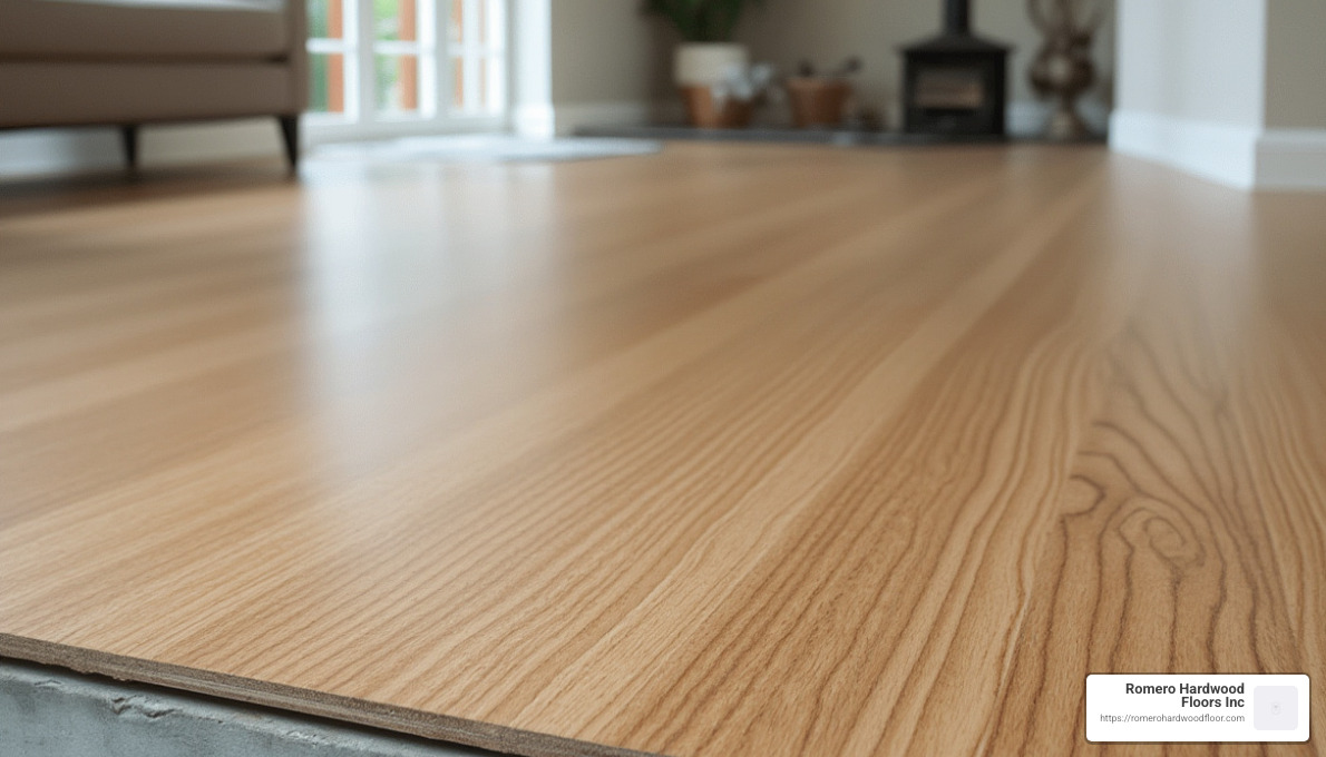 completed floating engineered hardwood floor on concrete - how to install floating engineered hardwood flooring on concrete