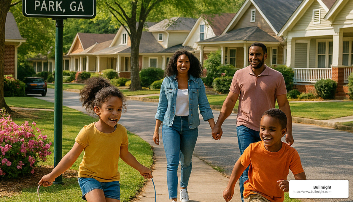 family exploring College Park neighborhood - Things to Consider When Buying a Home With Young Kids In College Park, GA