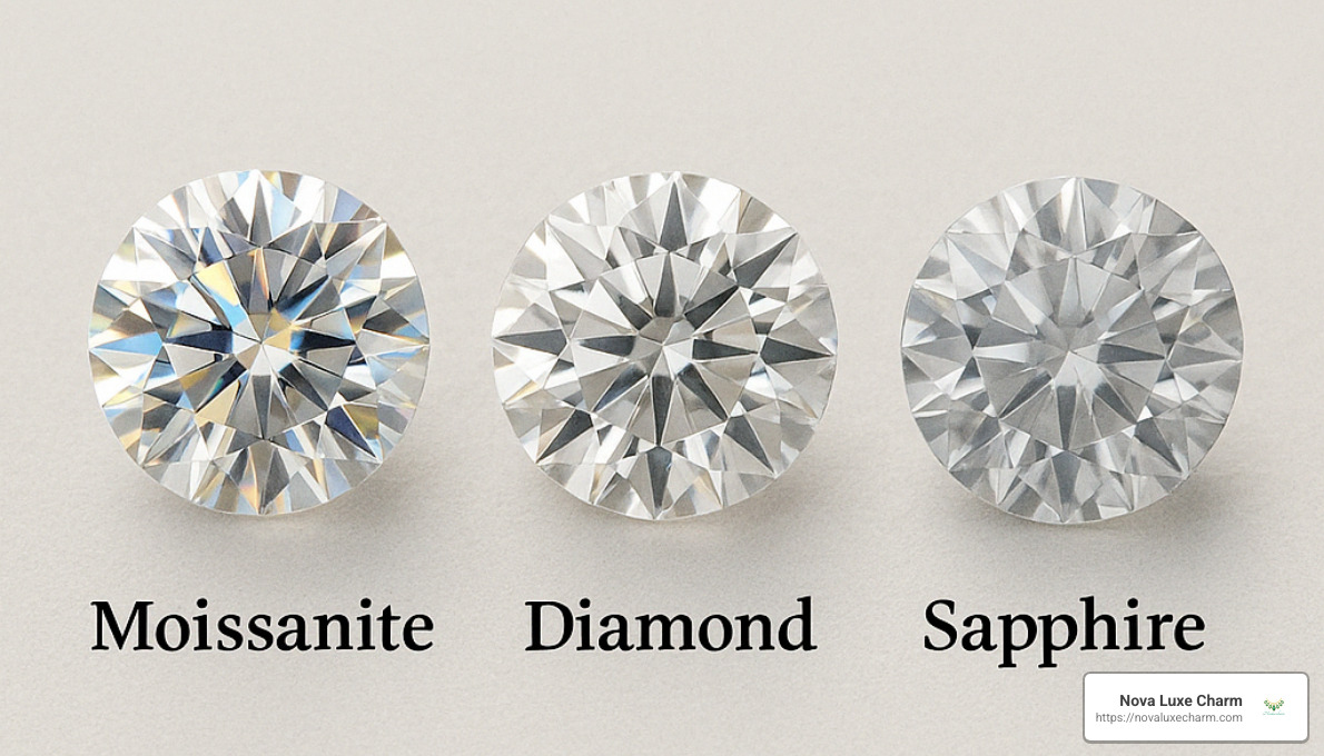 moissanite compared to other white gemstones - women's moissanite rings