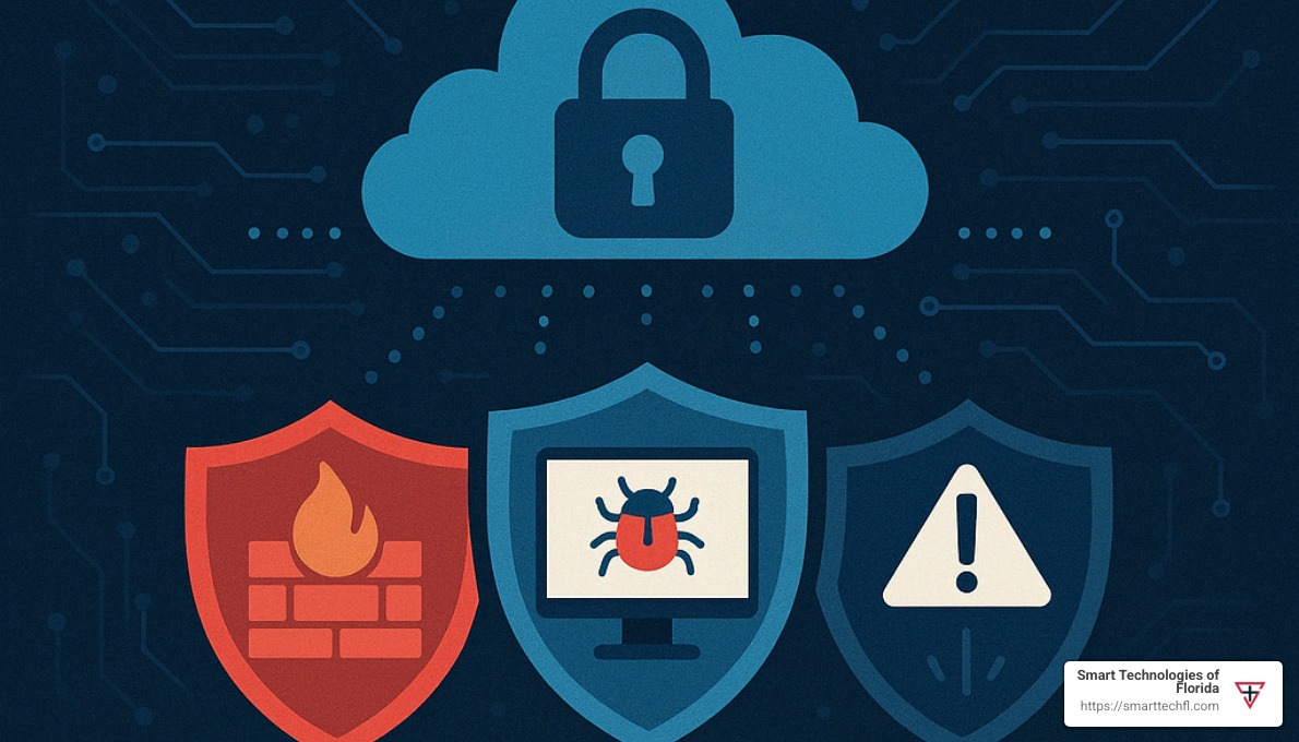 Managed Network Security Solutions—Because Cybersecurity Isn't a DIY Project 2 Layered security approach showing multiple defensive measures working together - managed network security solutions