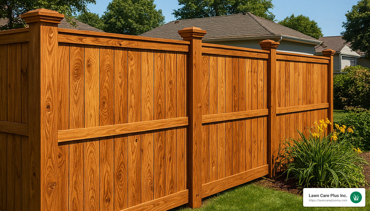 completed cedar fence project showcasing beautiful craftsmanship and natural wood grain - cedar fence company