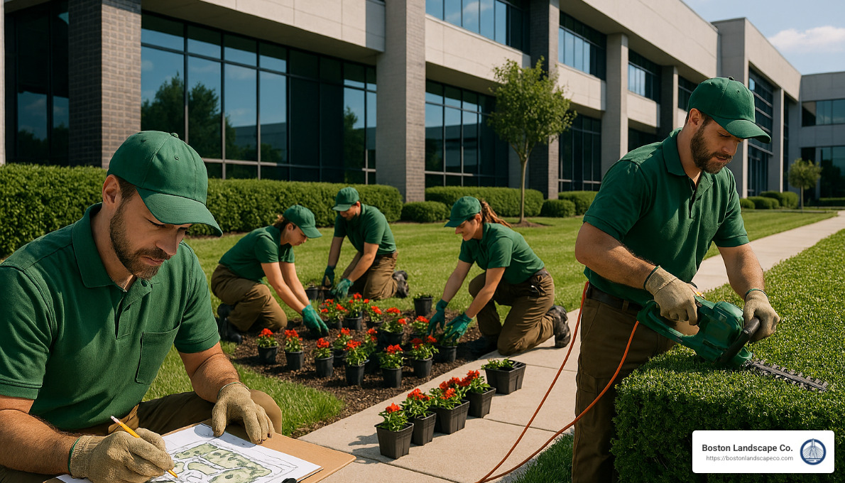 corporate landscaping services including design, maintenance, and seasonal care - corporate landscaping companies