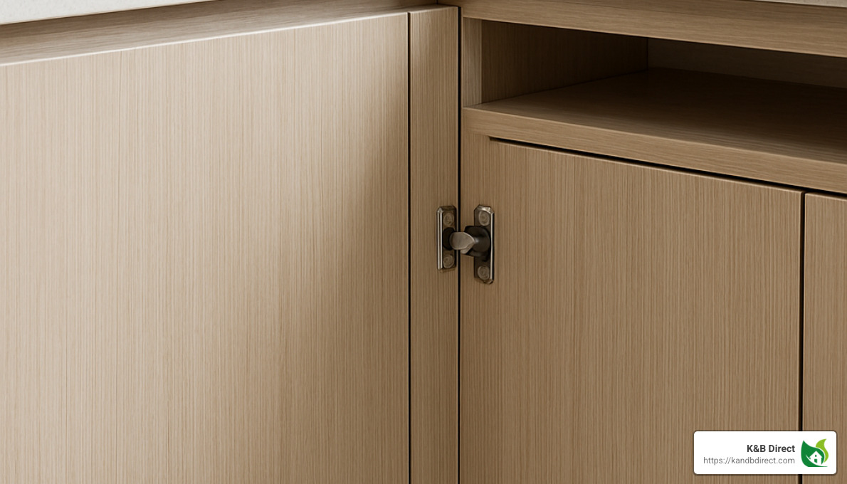 close up of frameless cabinet construction - what is a frameless cabinet