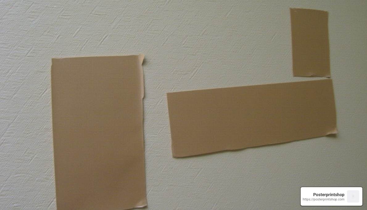 steps for applying double sided poster tape - double sided poster tape