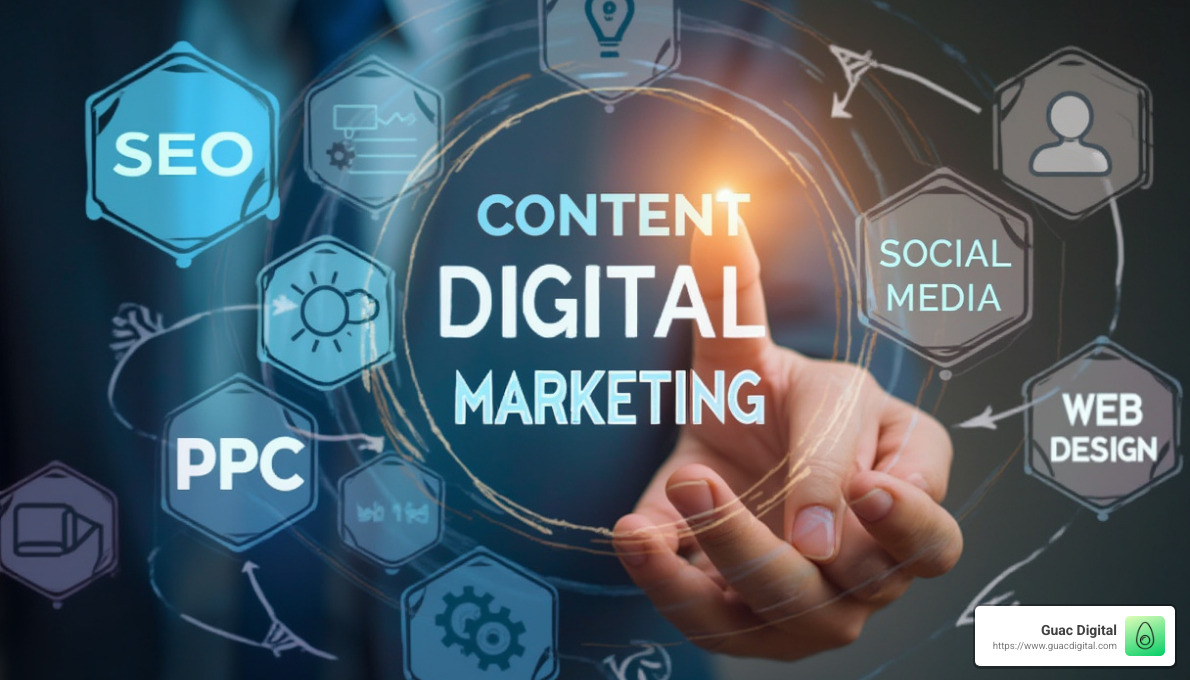 digital marketing services including SEO, content marketing, social media, PPC, and web design - marketing agency