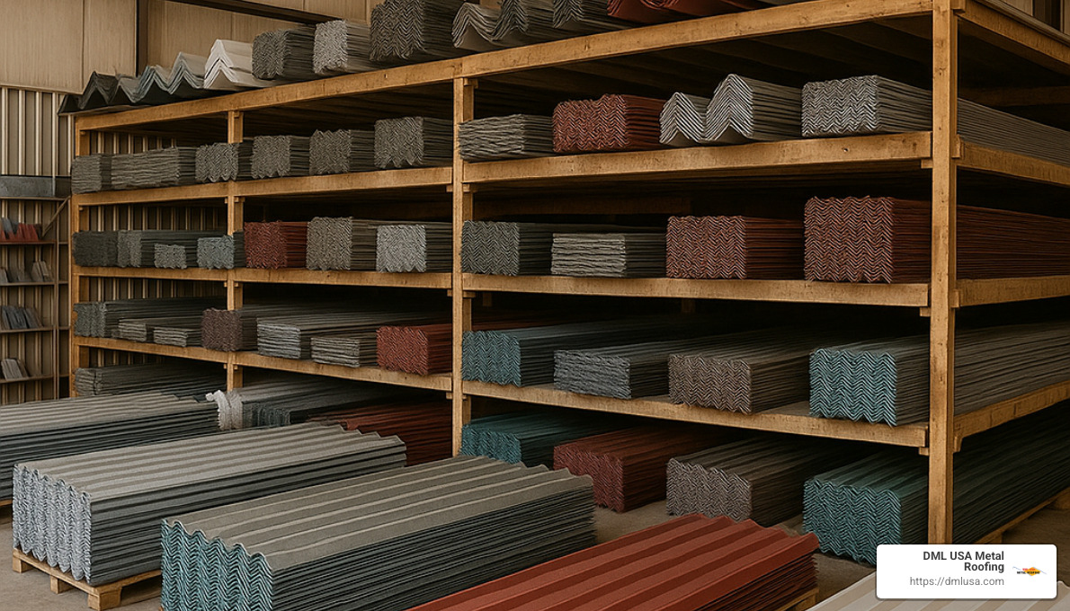 local roofing supply warehouse with metal roofing materials - roofing materials near me