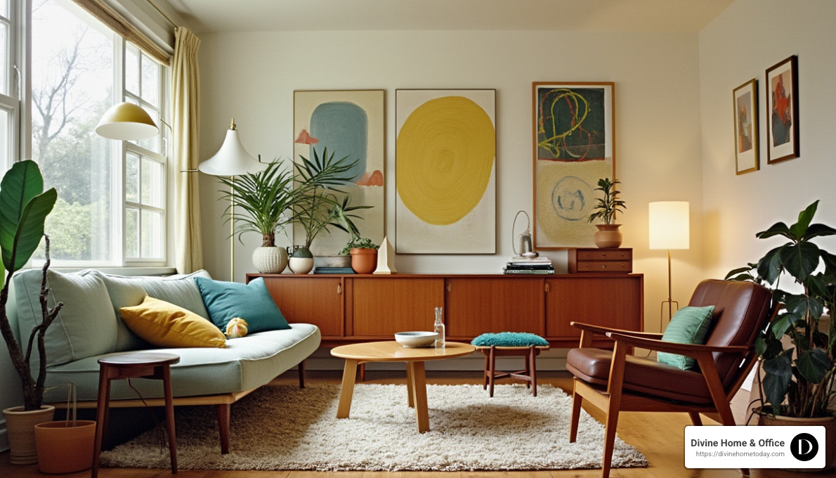 mid century modern living room with statement lighting - mid century vintage decor mid century modern living room with statement lighting - mid century vintage decor