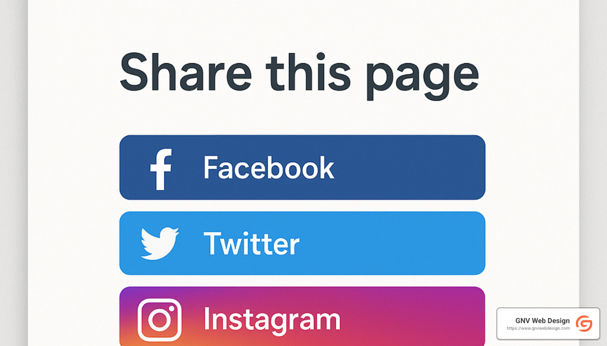 Social share buttons on a webpage - Website social media integration