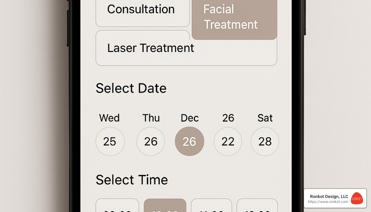 Booking system interface for beauty clinic websites - beauty clinic website templates