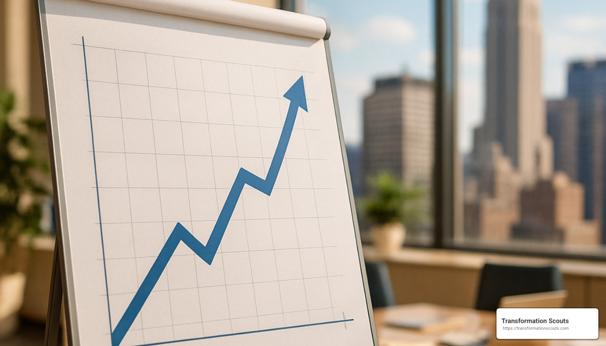 hopeful business recovery showing upward trending graph - corporate recovery services