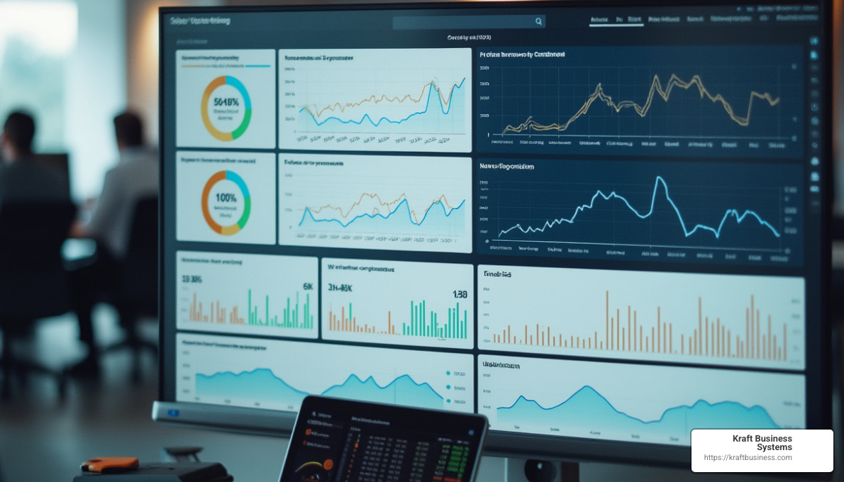 Network monitoring dashboard showing various metrics and alerts - Network management services