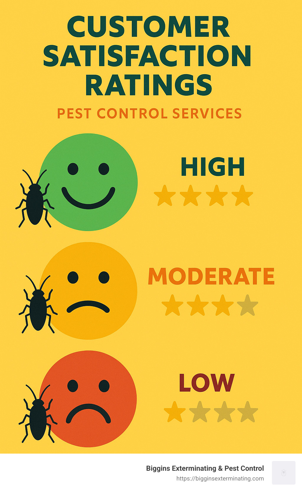 Customer satisfaction ratings for pest control services - best exterminator infographic