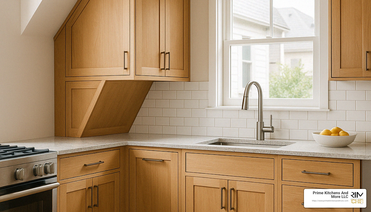custom cabinet solution for an unusual kitchen space - cabinet contractors orlando