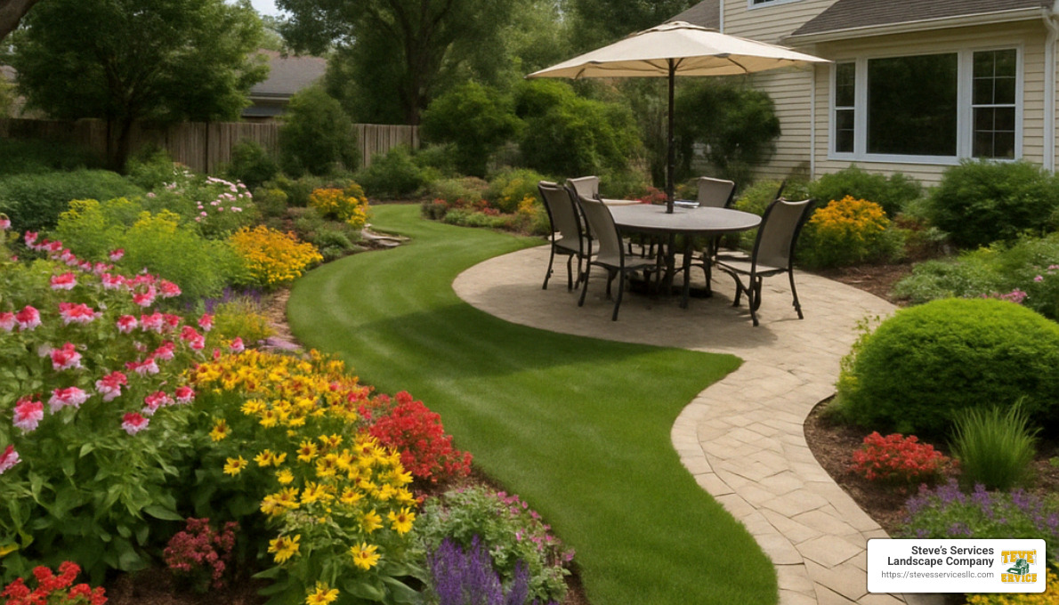 transformed backyard after pool demolition showing new landscaping - swimming pool demolition contractors