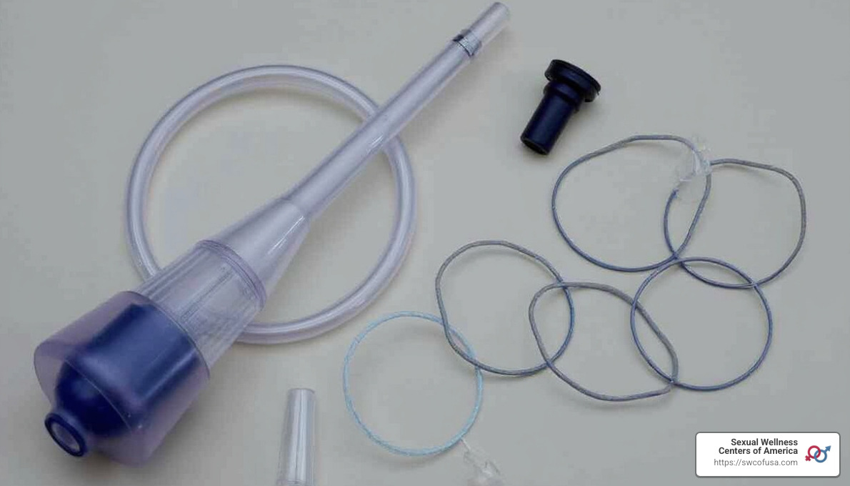 vacuum erection device with pump and constriction rings - erectile dysfunction treatment