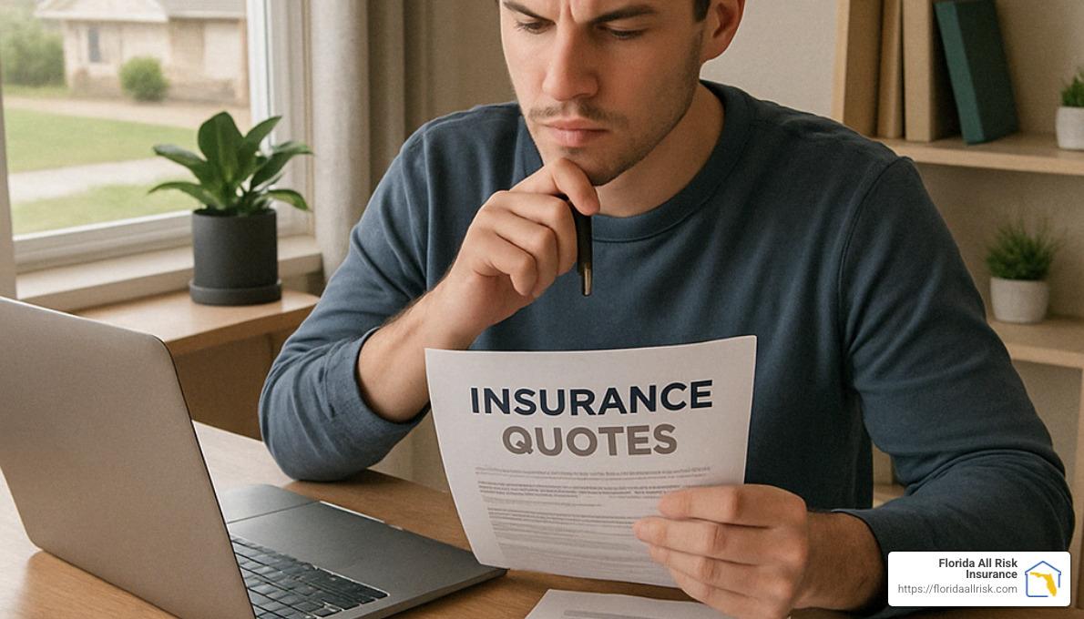 Driver comparing insurance quotes after DUI conviction - DUI auto insurance Florida
