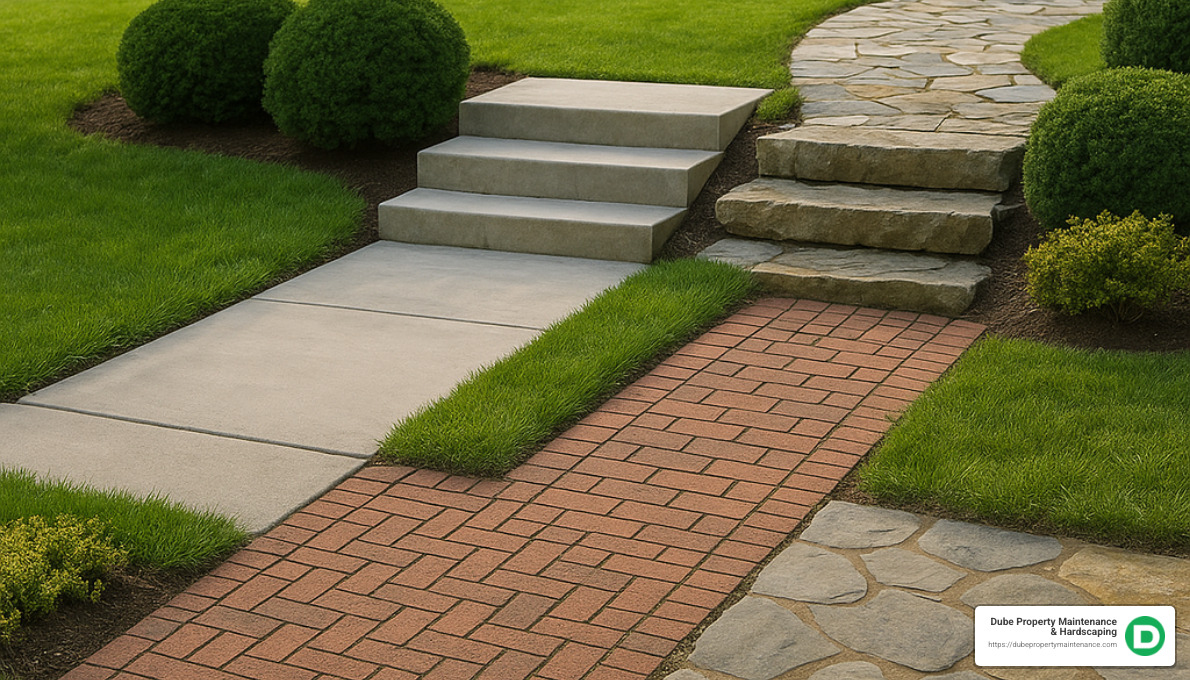 different walkway and step materials - walkways and steps