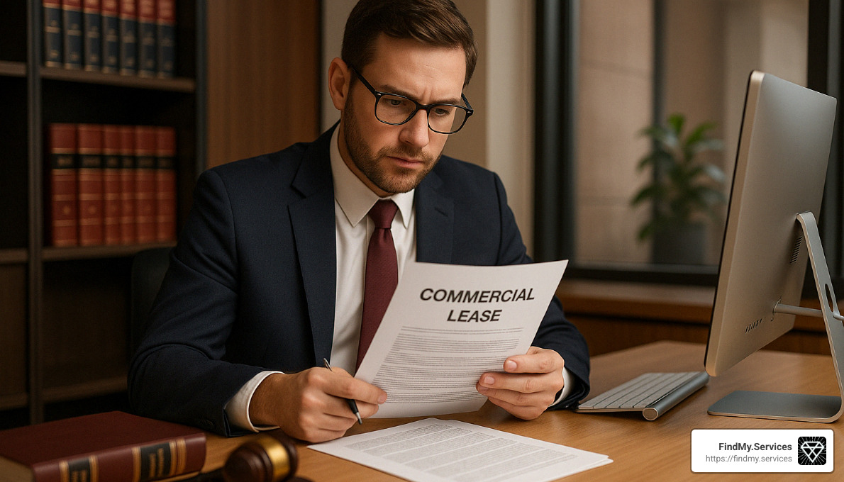 solicitor reviewing lease documents - commercial lease specialist solicitor