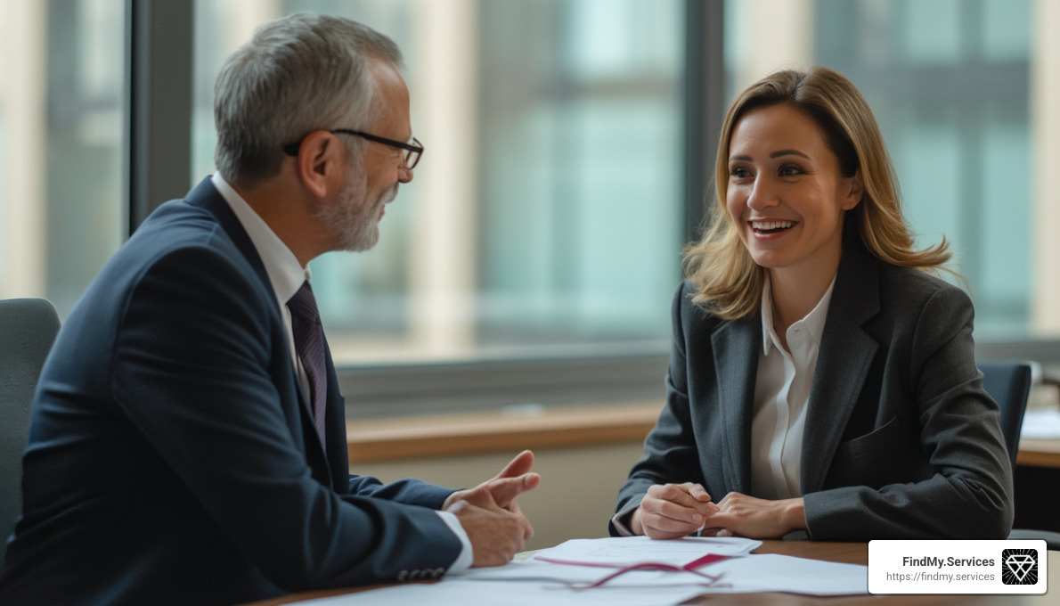 solicitor meeting with client - commercial lease specialist solicitor