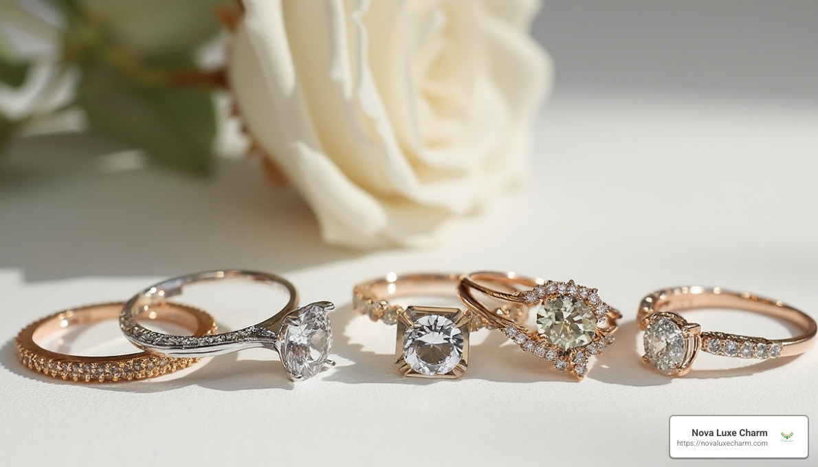 trending moissanite jewelry designs including stacking rings - Custom moissanite jewelry