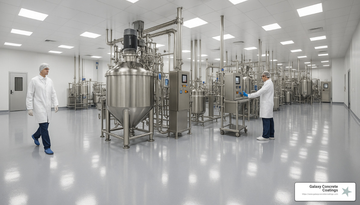 pharmaceutical facility with polyaspartic flooring - industrial epoxy flooring solutions