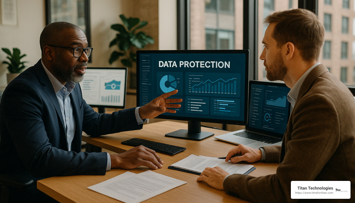 data protection expert consulting with client - data protection consulting services