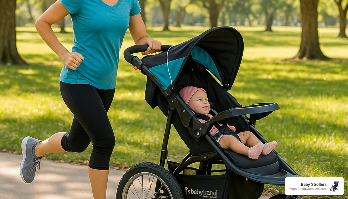 Baby Trend Expedition in use - affordable jogging stroller